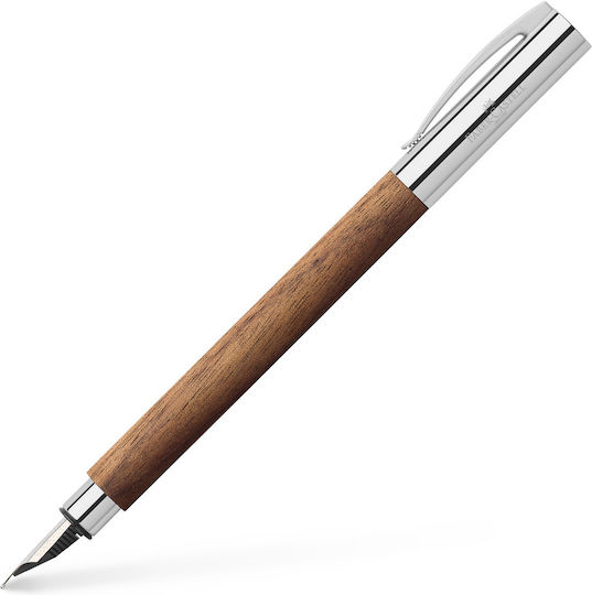 Faber-Castell Ambition Stilou Medium Maro Din Lemn Cu Cerneală Roșie