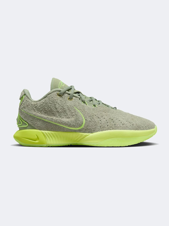 Nike LeBron XXI Low Basketball Shoes Oil Green / Volt