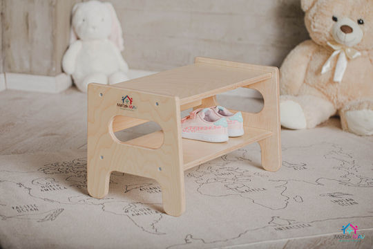 Kindertisch aus Holz Stool-Shoe Box in Natural Color Matzik Mav