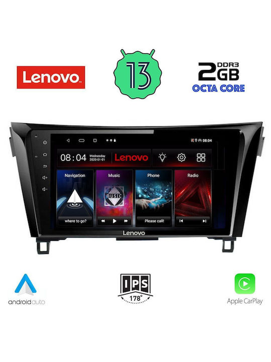 Lenovo Sistem Audio Auto pentru Nissan Qashqai 2014> (Bluetooth/USB/WiFi/GPS/Apple-Carplay/Android-Auto) cu Ecran Tactil 10"