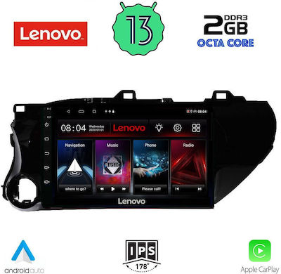 Lenovo Sistem Audio Auto pentru Toyota Hilux 2017> (Bluetooth/USB/WiFi/GPS/Apple-Carplay/Android-Auto) cu Ecran Tactil 10"