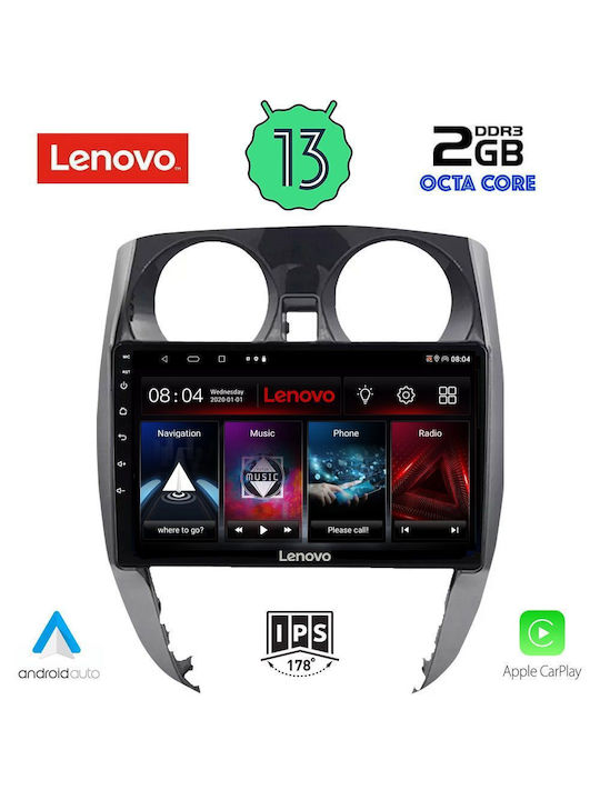 Lenovo Ηχοσύστημα Αυτοκινήτου για Nissan Note 2012> (Bluetooth/USB/WiFi/GPS/Apple-Carplay/Android-Auto) με Οθόνη Αφής 10"