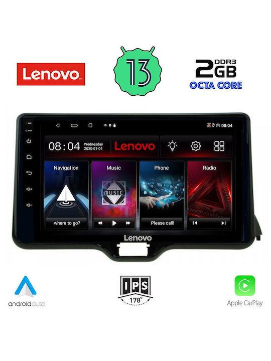 Lenovo Car-Audiosystem für Toyota Yaris 2020> (Bluetooth/USB/WiFi/GPS/Apple-Carplay/Android-Auto) mit Touchscreen 10"
