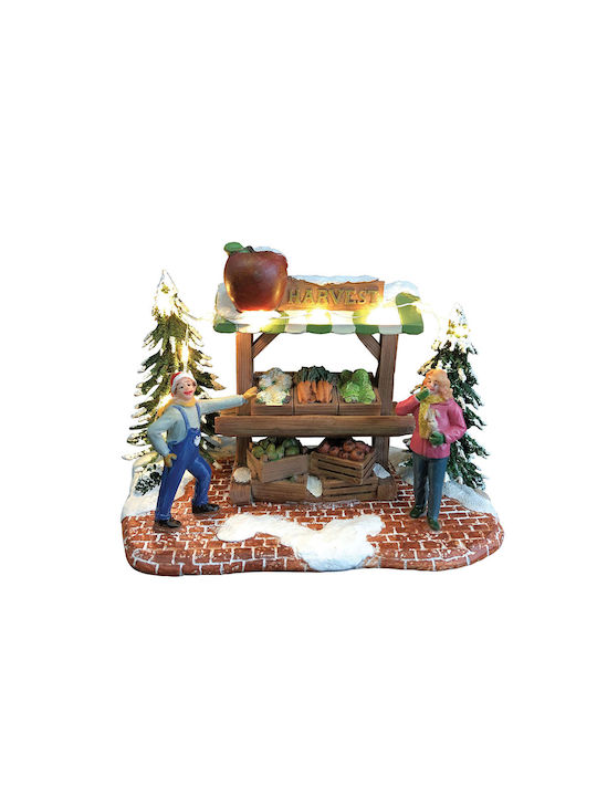 Weihnachts- Beleuchtete Dekorative Darstellung mit Batterie mit Musik und Bewegung 17.5x12x10.5cm