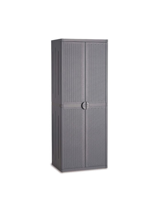 Double Door Wardrobe Plastic with 4 Shelves 65x45x172cm