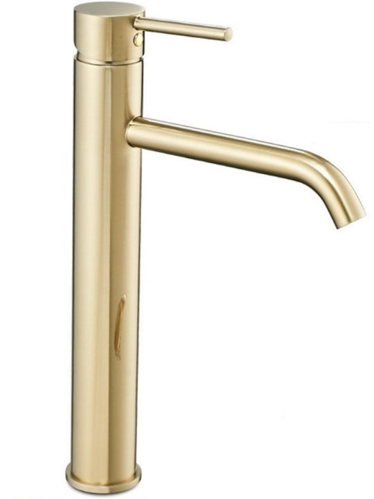 Rea Tall Kitchen Counter Faucet Gold