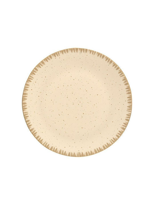 XM-Casa Plate Desert made of Porcelain Beige with Diameter 20cm 6pcs