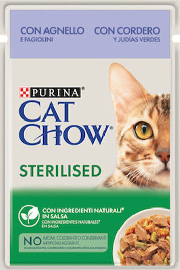 Cat Chow Hrană Umedă pentru Pisici Adulte în Pliculeț cu Miel 85gr