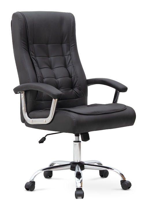 Καρέκλα Διευθυντική με Ανάκλιση και Ρυθμιζόμενα Μπράτσα Vision Μαύρο Megapap