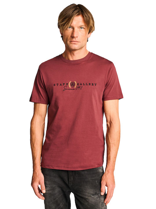 Staff Men's Short Sleeve T-shirt Burgundy