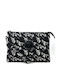 Leather Women's Clutch Black Birds