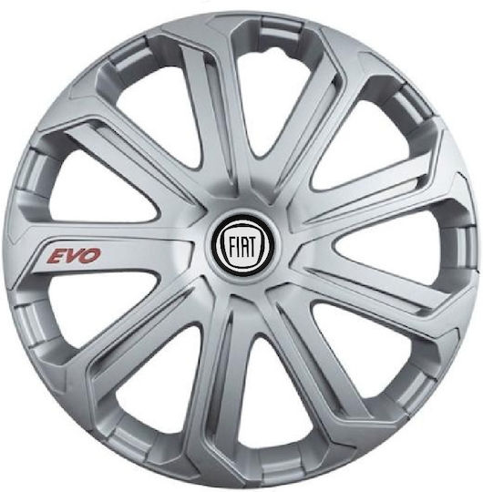 Versaco Car Hubcap Set with Fiat Emblem 14" 4pcs Gray