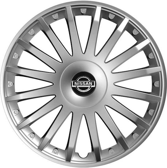 Versaco Car Hubcap Set Luxury with Nissan Emblem 15" 4pcs Silver