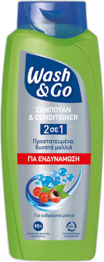 Wash & Go Conditioner Shampoos Reconstruction/Nourishment for Fragile, Αντι-Θραύση Hair 650ml