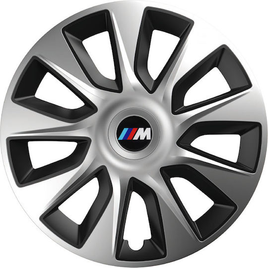 Versaco Set Capace de Roți Auto Stratos Compatibilitate Bmw 4 Bucăți 15 Argintii/Negre