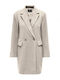 Only Women's Midi Half Coat with Buttons Gray