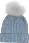 Only Pom Pom Beanie Beanie with Rib Knit in Blu...