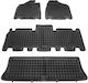 Sahler Set of Front and Rear Mats 4pcs Tray Type for Kia Carnival 2005-2014 Black
