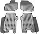 Sahler Set of Front and Rear Mats 4pcs Tray Type for Honda Jazz 2008-2015 Black