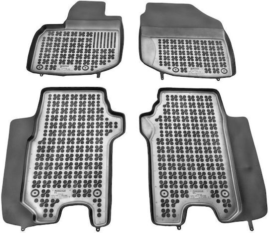 Sahler Set of Front and Rear Mats 4pcs Tray Type for Honda Jazz 2008-2015 Black