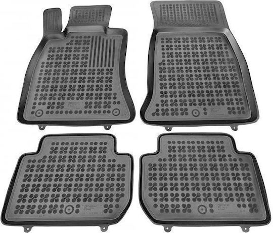 Sahler Set of Front and Rear Mats 4pcs Tray Type for Kia Stinger 2017-2022 Black