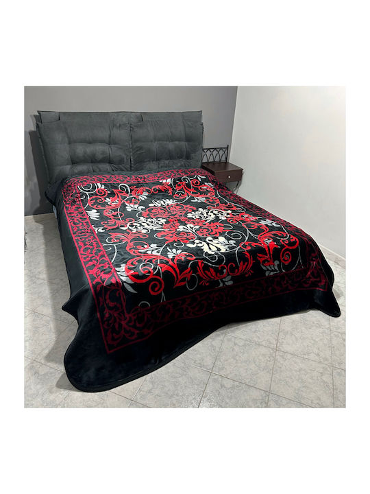 Olia Home Decke Samt Übergröße 220x240cm Rot