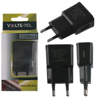 Volte-Tel Зарядно без кабел с USB-A порт Черен (Vtu21)