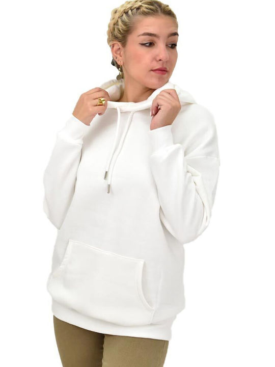 Potre Women's Hooded Fleece Sweatshirt Beige