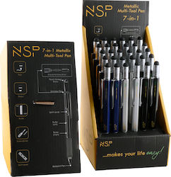 NSP 7 In 1 Metallic Multi-tool Σετ Στυλό NSP 7 In 1 Metallic Multi-tool Σετ Στυλό