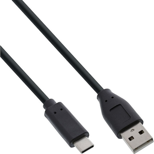 InLine Cablu USB 2.0 USB-C Masculin - USB-A Negru 0.3m 35737
