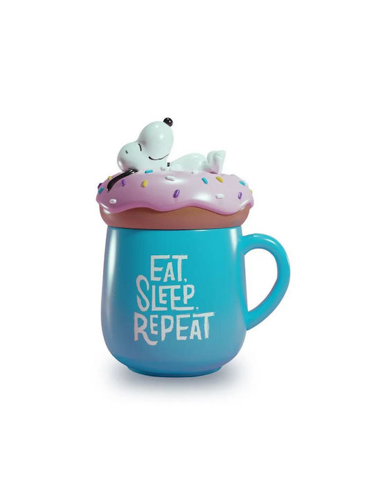 Grupo Erik Snoopy Κούπα Κεραμική Μπλε 500ml