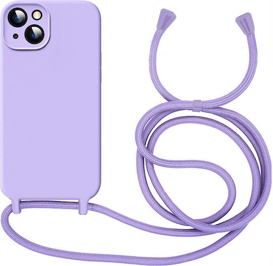 Orso Cloud Back Cover Σιλικόνης με Λουράκι Violet (iPhone 15)