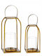 Palma Emporio Kerzenhalter-Set Metall in Gold Farbe 14x14x37cm 2Stück