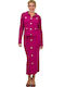 Potre Set with Maxi Skirt in Fuchsia color