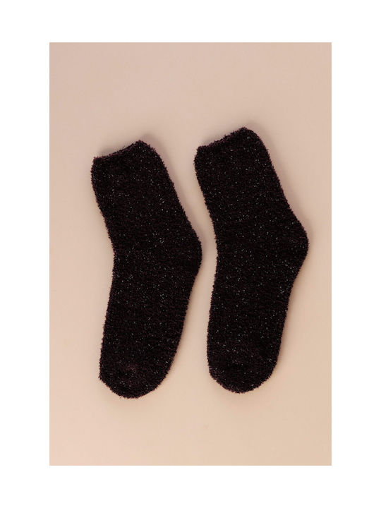 Noidinotte Women's Solid Color Socks Black