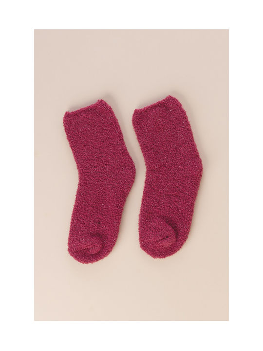 Noidinotte Women's Solid Color Socks Fuchsia