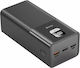 Swissten Power Bank 50000mAh 100W με 3 Θύρες USB-A και Θύρα USB-C Quick Charge 3.0 Μαύρο