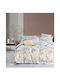 Mc Decor Duvet Cover Set Cotton Satin Queen with 2 Pillowcases 230x250 Ivory