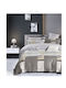 Mc Decor Duvet Cover Set Cotton Satin Queen with 2 Pillowcases 230x250 Natural