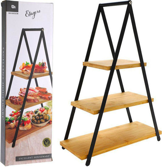 Excellent Houseware Ξύλινη Εταζέρα 3 Ορόφων Καφέ Π38xΜ15xΥ53cm Excellent Houseware Ξύλινη Εταζέρα 3 Ορόφων Καφέ Π38xΜ15xΥ53cm