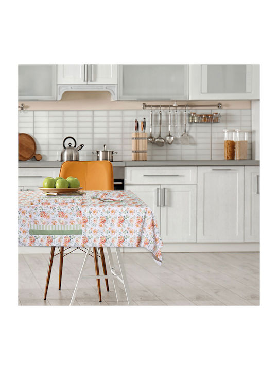 Das Home Runner 0720 White, Green, Salmon 45x140cm