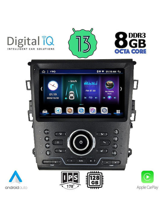 Digital IQ Car Audio System for Ford Mondeo 2014> with Clima (Bluetooth/USB/AUX/WiFi/GPS/Apple-Carplay/Android-Auto) with Touch Screen 9"