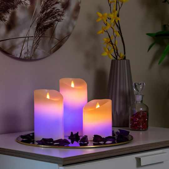 InnovaGoods Διακοσμητικό Φωτιστικό LED RGB Κερί 3τμχ 7.5εκ.