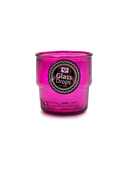 Glass Drops Ποτήρι Νερού από Γυαλί σε Μωβ Χρώμα 300ml