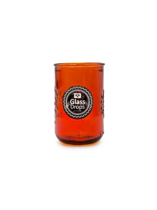 Glass Drops Pahar pentru apa din Sticlă în Culoarea Portocaliu 400ml