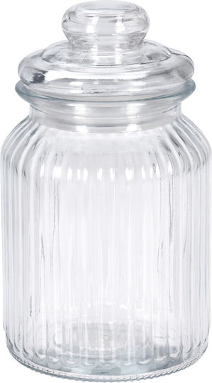 Excellent Houseware Vază Utilizare Generală cu Capac Sticlă Transparentă 750ml