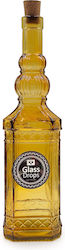 Glass Drops Flasche Wasser Glas mit Korken Gelb 700ml
