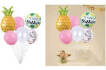 Set of 7 Balloons Foil Pink