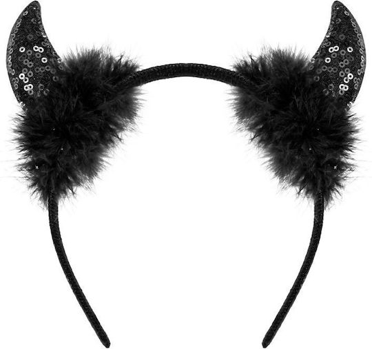 Carnival Headband Black for Halloween with Sequins