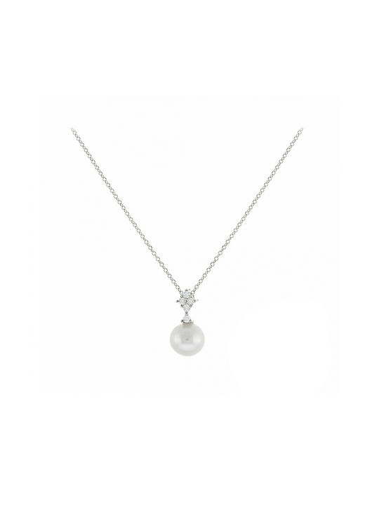 Art d or Halskette aus Weißgold 9 K mit Perlen